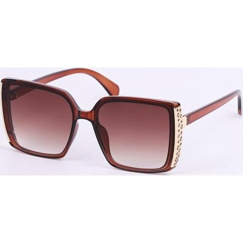 Unisex Driver Imitation Star Square Sunglasses Women Brown Vintage Sunglass Luxury Brand Lady Glasses Designer Fashion Eyewear