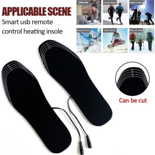 Unisex USB Charging Electric Heated Insoles for Shoes Winter Warmer Foot Heating Insole Boots Rechargeable Heater Pads Soles #ND
