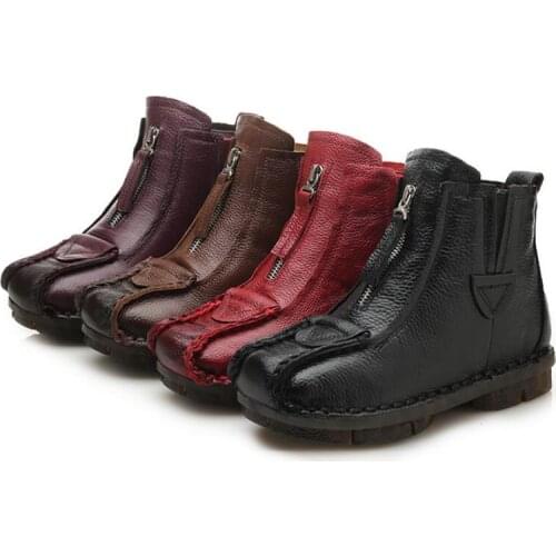 Genuine leather fashion high-heeled elegant fashion shose cancise pumps winter Soft and comfortable wedges women boots shoes