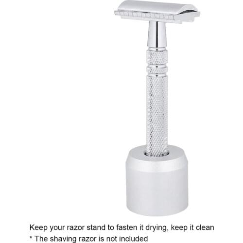 1Pc Mans Shave Razor Stand Holder Base Aluminum Alloy Safety Razor Base Facial Shaving Razor Stand Base Shaving Razor Accessory