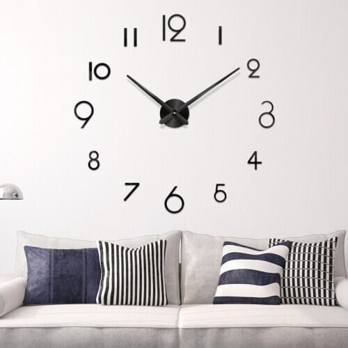 48 Inch Large Wall Clock Creative DIY Mirror Stickers Wall Watch Modern Design home Clocks Living Room Decoration Quartz Needle