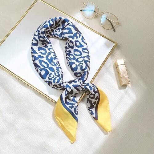 Aurdolf 2020 summer women leopard print small square scarf fashion small silk workplace scarf female printed girl hair scarves