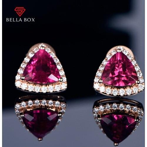Женские золотые серьги BELLA BOX China At AliExpress