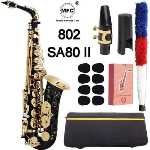 Brand MFC Alto Saxophone 802 SA80 II Black Lacquer E-flat Alto Sax Super Action 80 Series II Mouthpiece Reeds Neck With Case