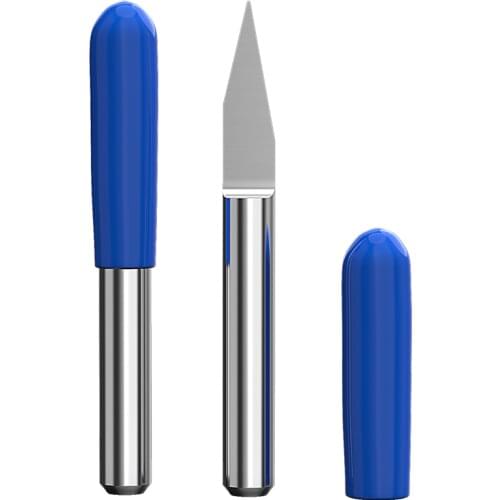 10Pcs V Shape Flat Bottom Carbide PCB Engraving Bits 3.175mm CNC Router Bit 10/15/20/ 30Degree Milling Cutter Tools