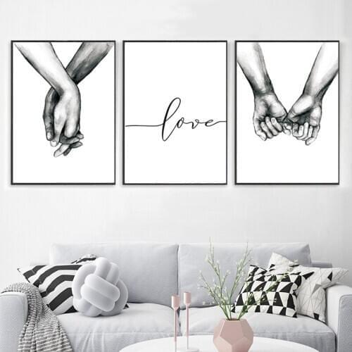 3PCS Canvas Painting Wall Art Picture Board Mural Nordic Posters and Prints Poster Love Sheets Decorative Wall Pictures