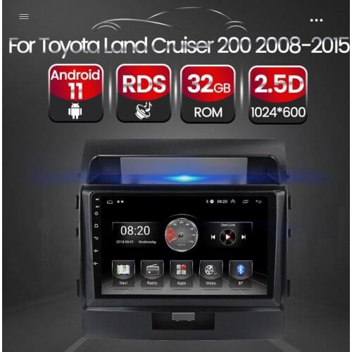 Android 11 Tape Recorder For Toyota Land Cruiser 200 2008-2015 Car Radio Navigation BT RDS USB FM Multimedia Video Player 4 Core