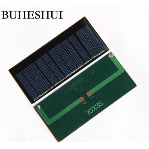 BUHESHUI 5.5V 60MA 0.33W Mini Solar Panels Solar Power 3.6V Battery Charge Solar Cell 35*75*3MM 5pcs/lot Free Shipping