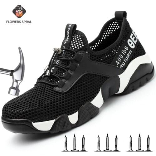 2019 New Mens Steel Toe Safety Shoes Work Light Breathable Reflective Casual Sneaker Avoid Piercing Womens Protective Boots