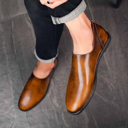 New Spring/Summer Men Leather Shoes Breathable Spli-On Mens Casual Shoes Light Soft Mens Loafers Driving Shoes Zapatos Hombre