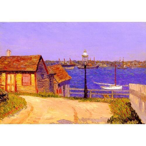 Needlework Crafts 14CT Unprinted For Embroidery Quality Counted Cross Stitch Kits Arts Monet East Corner of the Scenic