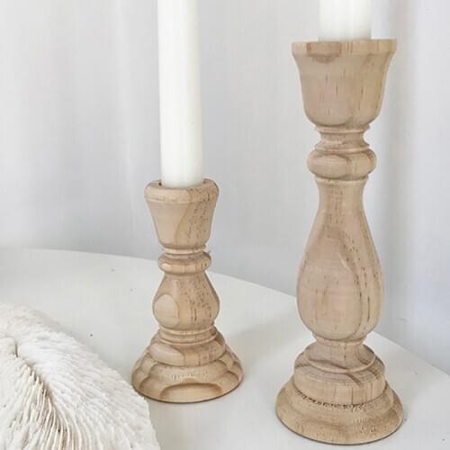 Unfinished Candlesticks Holders Unfinished Wood Classic Craft Candlesticks Smoothed and Ready to Easily Paint or Decoration