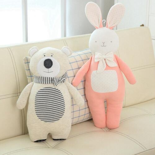 New Lovely Bear and Rabbit Plush Doll Kawaii Bunny Pillow Kids Toys Soft Baby Comfort Sleeping Toys Kids Baby Birthday Gift