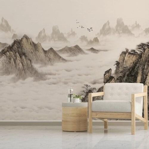 New Chinese Style Artistic Custom Wallpaper Abstract Ink Landscape Living Room Background Wall Murals Art Decor Photo Painting