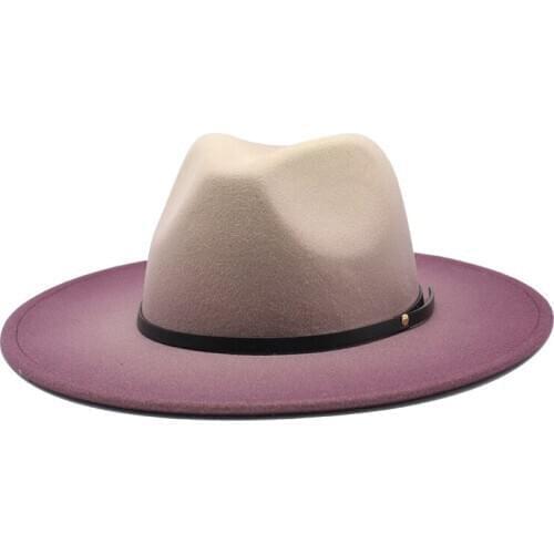 New Women Men Vintage Wide Brim Panama Fedora Gangster Trilby Autumn Gentleman Elegant Lady Flat Brim Hat Mens Winter Jazz Caps