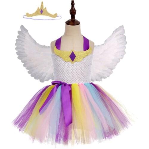 Unicorn Celestial Princess Tutu Dress for Girls Kid Birthday Party Dress Alicorn Costume for Child Halloween Pageant Dress Up