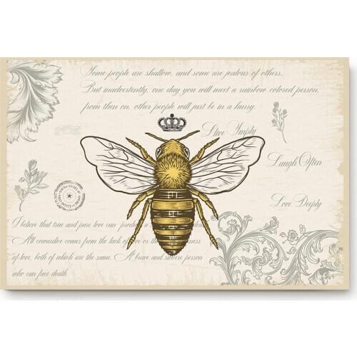 Anti-Slip Bathroom Kitchen Mat Bee Crown Retro Doormat Living Room Door Mats Outdoor/indoor Home Decoration