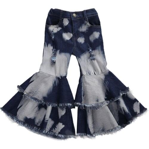 Variety Style Spring Kids Jeans For Girls Fashion Bow Girls Pants Autumn Casual Girls Clothes Boot Cut Flare Trouser 90-130 Size