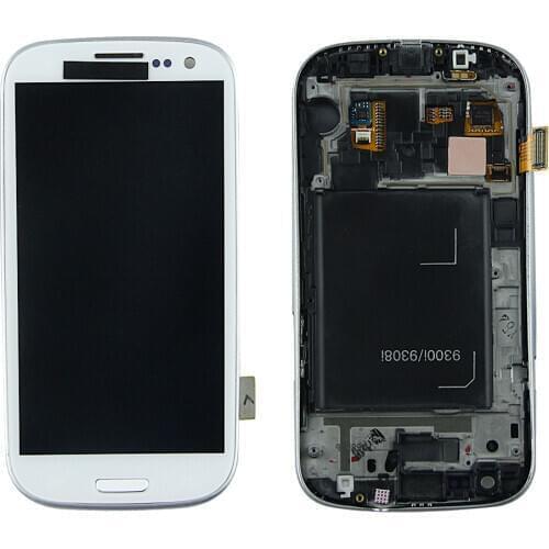S3 LCD For SAMSUNG Galaxy I9300 LCD Display I9300i Touch Screen Digitizer Assembly Replacement With Frame