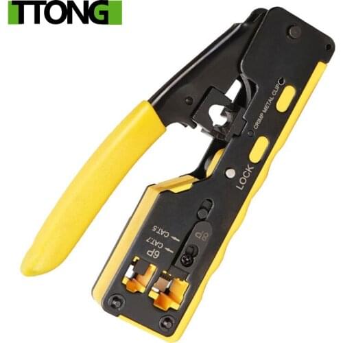 OULLX EZ Cat7 RJ45 Crimper Hand Network Tools Pliers RJ12 Cat5 Cat6 8P8C Cable Stripper Pressing Clamp Tongs Clip Multi Function