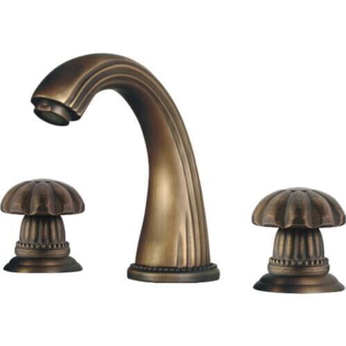 Split three-piece antique copper basin faucet basin mixer full split bathtub faucet faucet C