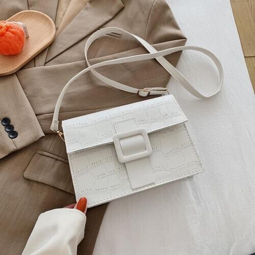 Stone patent white Crossbody Bags For Women 2020 Handbag Small Bag PU Leather Hand Bag Ladies Designer Exquisite Shopping Bag