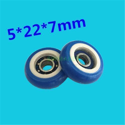 SWMAKER 5*22*7mm black/blue/white R type injection molded door and window pulley embedded 695/625ZZ bearing inner diameter 5mm