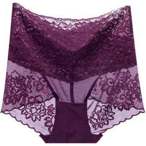 2021 New Breathable Underpants Spot Ladies High Waist Lace Tuck Underwear Sexy Crotch Transparent Briefs