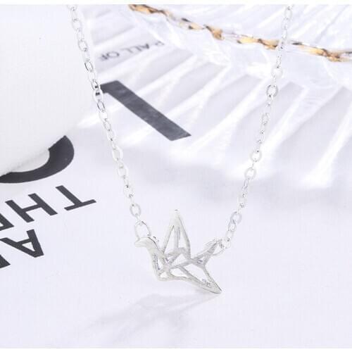 YSH New 100% 925 Sterling Silver Thousand Paper Crane Pendant Necklace 2020 Woman DIY Jewelry Valentines Day Gift Free Shipping