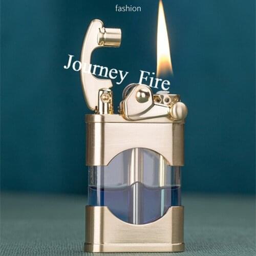 Zorro New Windproof Waterproof Kerosene Lighter Creative Grinding Wheel Flint Metal Outdoor Lighter Transparent Oil Tank Gift