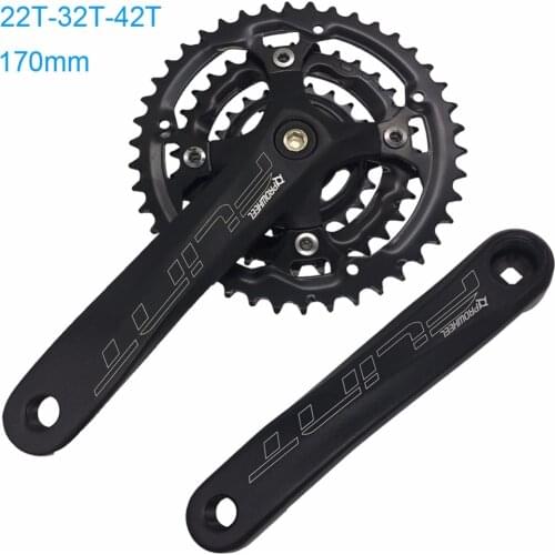 1 Pair PROWHEEL 9/10 Speed Bike Crank Set Suit 22/32/42T Bicycle Chain Wheel Hollow Tooth Plate 170mm Bicycle Crankset Sprocket