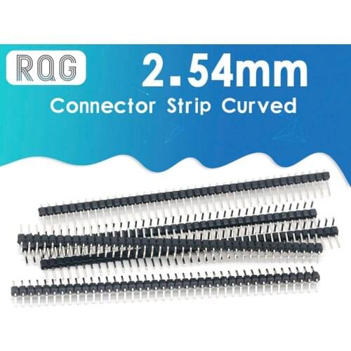 10 Pcs New 40Pin 2.54mm Single Row single pin curved Pin Header Connector Strip Curved Needle For Arduino Electronic Components
