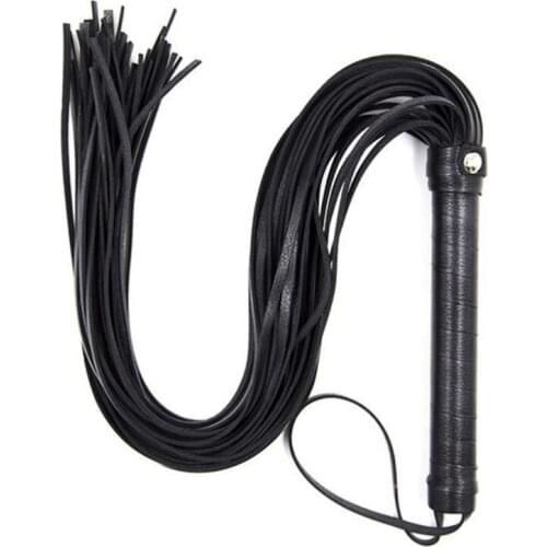 2021 New High Quality Pu Leather Pimp Whip Racing Riding Crop Party Flogger Hand Cuffs Queen Black Horse Riding Whip 1pcs