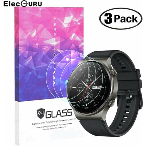 3Pcs Tempered Glass Screen Protectors for Huawei Watch GT 2 Pro 9H Explosion Proof Anti Scratch Protector HD Glass Film