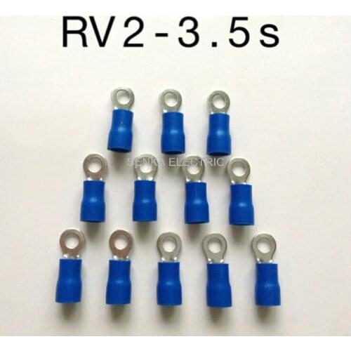 500pcs RV2-3.5S AWG16-14 1.5-2.5mm2 Insulated Copper Ring Terminals Cord end TO JTK insulated ring connector