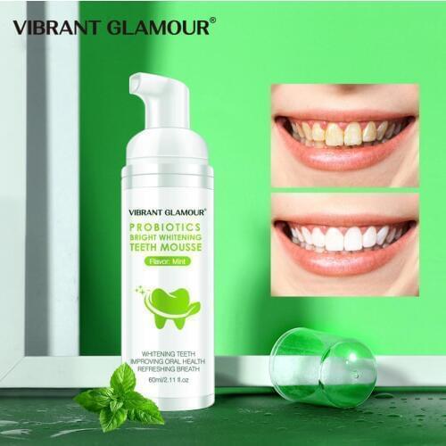 60ml Tooth Whitening Toothpaste Stain Removal Gums Shining Ultra-fine Mousse Foam Tooth Cleaning Mousse Toothpaste