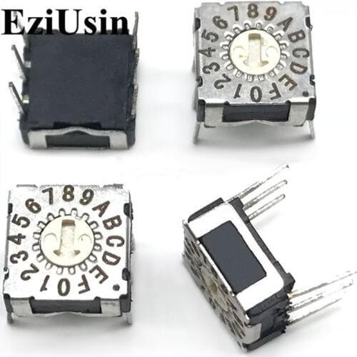 7*7 0-F 16 Rotary Coding Knob Switch DIP 6pins 0mm Shank 3:3 PCB Switching R7H3-16R 6P