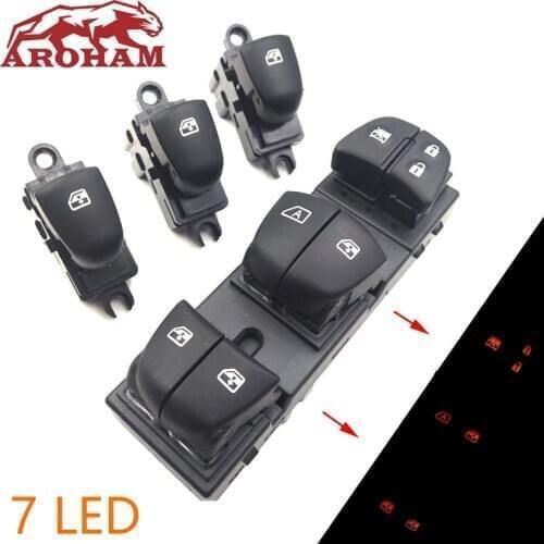 7 LED Auto Power Window Switch/Single Window switch With All LED For Nissan Qashqai J11/Altima/Sylphy/Tiida/X-Trail Orange light