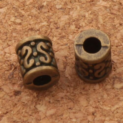 72pcs Dots S Curved Bail Style Tube Beads 5.8x5.1mm Antique Bronze Spacers Jewelry Findings L593