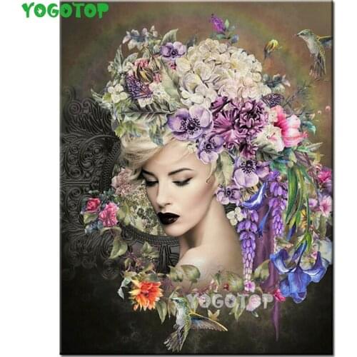 Diamond embroidery Hummingbird,flower iris fantasy woman Diy diamond painting sale European sexy beauty picture art YY5020