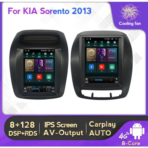 Android 11 4G LTE Car Radio Player For KIA SORENTO 2013 2014 Tesla Type Screen Multimedia Stereo Navigation GPS Built-in Carplay