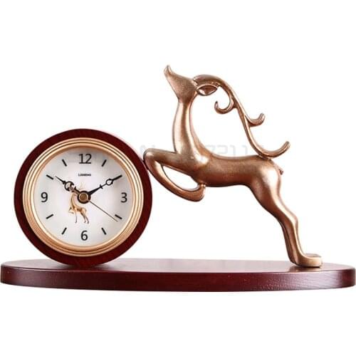 Clocks, tables, clocks and ornaments old-fashioned creative fashion Chinese solid wood household desktop American Clock