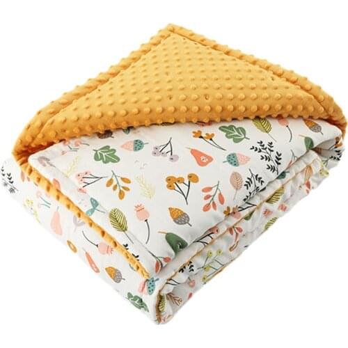 3D Dotty Thick Baby Cotton Blanket With Filler Infant Cartoon Forest Quilt Baby Blanket Newborn Crib Beddings Baby Swaddle