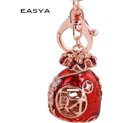 EASYA Fashion gift Keychain Bags Chinese New Auspicious Car Keychain Bag Ornaments Pendant Chinese Zhaocai Purse CHY-3271