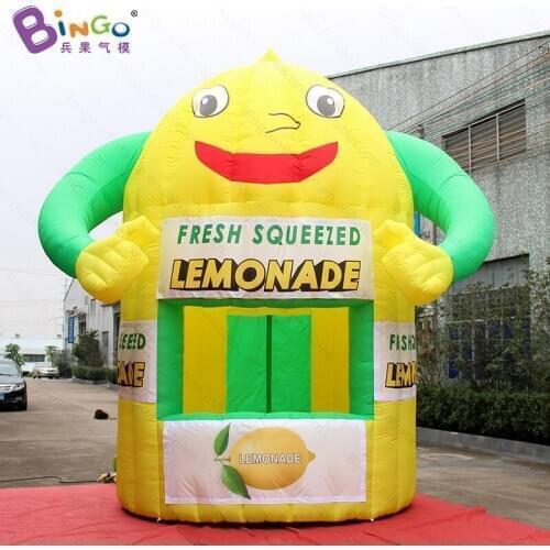 Customized 3x4.5mH Inflatable Lemonade Booth Kiosk / 10x15 Feet Inflated Lemon Stand For Events Promotion Advertising - BG-T0082