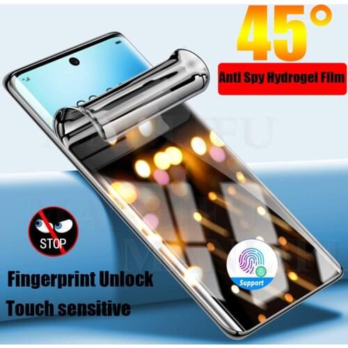 Full Curved Privacy Hydrogel Film For Samsung Galaxy S21+ Note 20 Ultra Note 10 S20 S10 S9 S8 Plus Anti Spy TPU Screen Protector