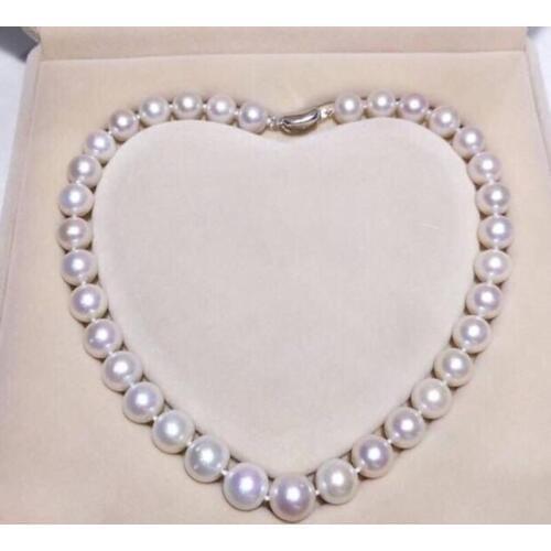 Classic 12-13mm south sea round white pearl necklace 18inch