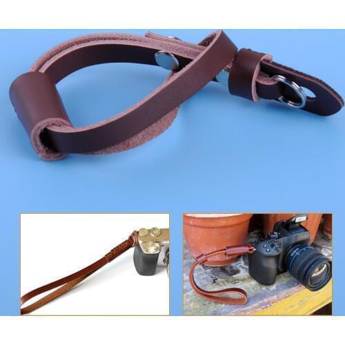 LETAOSK Brown Leather Camera Hand Wrist Strap Grip Lanyard Rope Carrying Belt Band Fit For Canon Nikon Olympus Sony ILDC