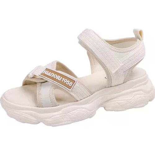 2021 Plus 35-44 Outdoor Flat Sandals Female Summer Platform Sports Sandals Soft Comfortable Roman Sandals for Women Beach Shoes