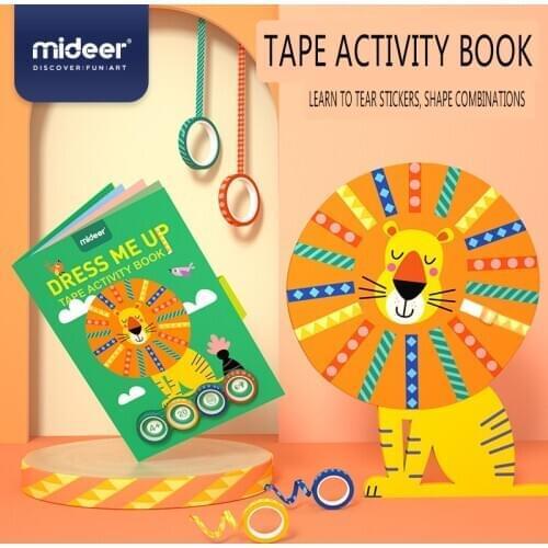 MiDeer DIY Tape Activity Book Dress Me Up Children Sticker Toys Creative Art Decoration DIY Painting Toy Gift for Kids Baby 4Y
